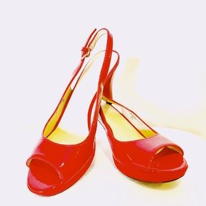 Nine West Red Patent Leather Heels